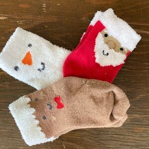 Red and White Holiday Socks Set Plush Accessories